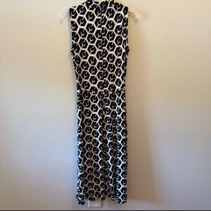 Boden Monochrome Geometric MIDI Dress